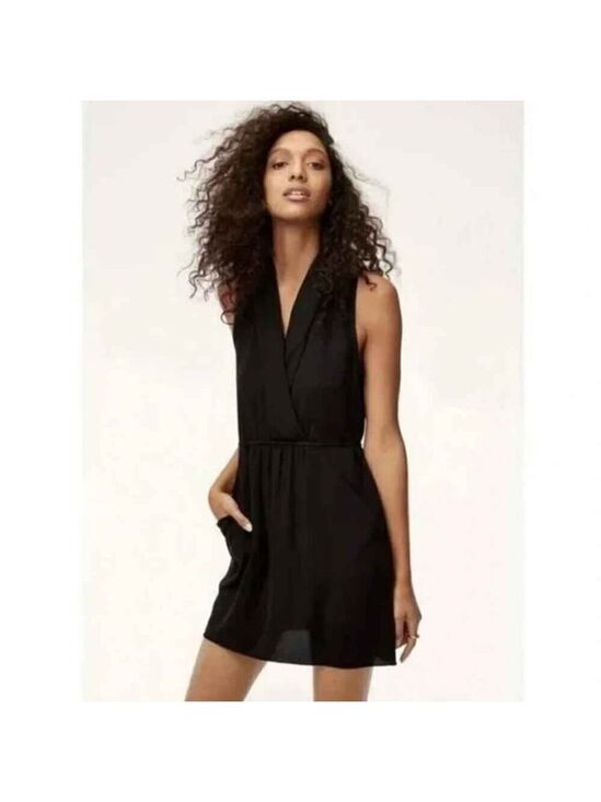 Aqua Dresses & Skirts - Aqua Bloomingdale's Faux Wrap Mini Dress Black Size XS